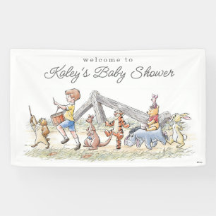 Banderoles Aquarelle simple Winnie le Baby shower de l'Oeil