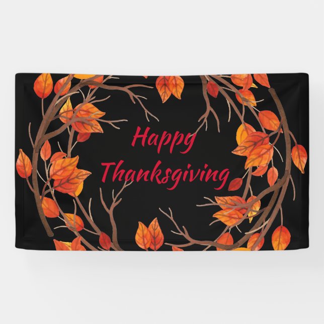 Banderoles Aquarelle Thanksgiving Leviers (Horizontal)