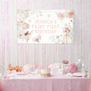 Banderoles Aquarelle Whimsical Fairy 1er anniversaire