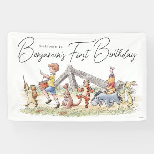 Banderoles Aquarelle Winnie les Pooh & Pals Anniversaire