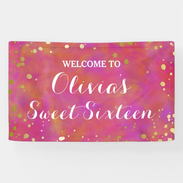 Banderoles Aquarelles malpropres et sweet sixteen de (Horizontal)