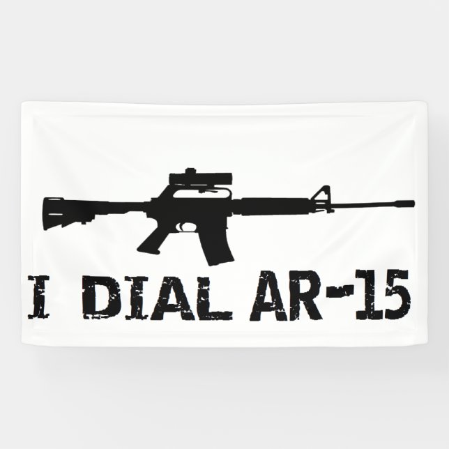 Banderoles Ar15 2e amendement 'I DIAL AR-15' PRO GUN (Horizontal)