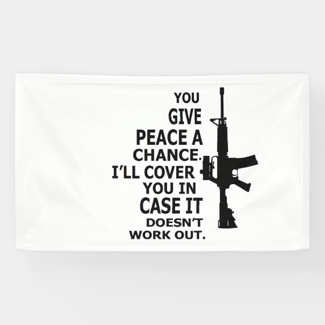 Banderoles AR15, M16, 2e Amendement-DONNER UNE CHANCE À LA PA (Horizontal)