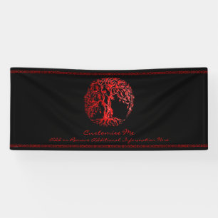 Banderoles Arbre de vie Mehndi (henné) (rouge)