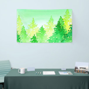 Banderoles Arbres aquarelles