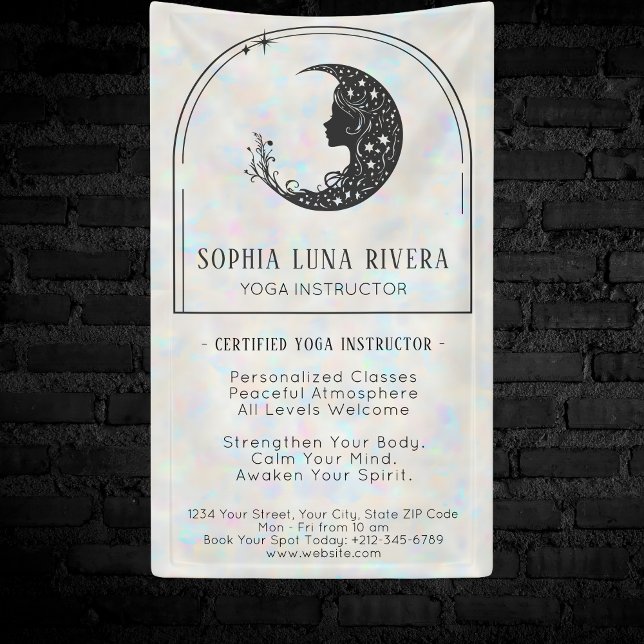 Banderoles Arc bohème holographique Lune croissante céleste (Holographic Boho Arch Celestial Crescent Moon Banner)