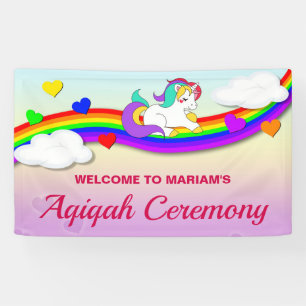 Banderoles Arc-en-ciel Magique Aqiqah Licorne Mignonne