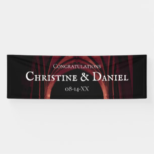 Banderoles Arc gothique Mariage élégant Noir Noir Noir Rouge