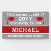 Argent gris et couleurs de l'école rouge Graduatio