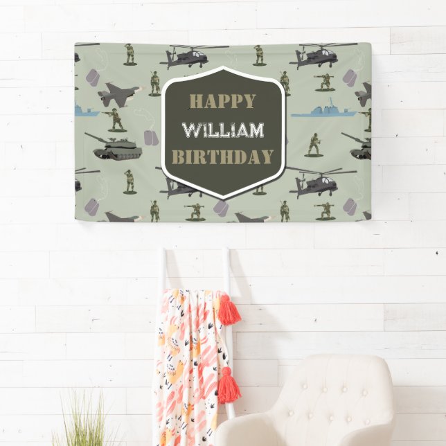 Banderoles Army Military Camouflage Green Camo Birthday (En situation)