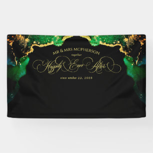 Banderoles Arrière-plan du Mariage de script élégant et vert