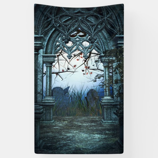 Banderoles Arrière - plan foncé de cimetière (Vertical)
