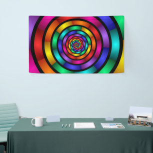 Banderoles Arrondi et psychédélique coloré Art moderne fracta
