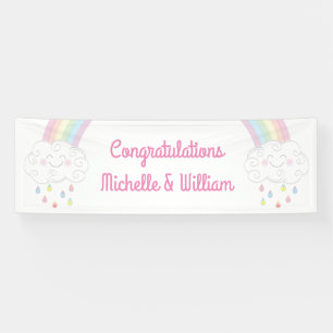 Banderoles Arrosage baby shower Rainbow Raindrop Cloud