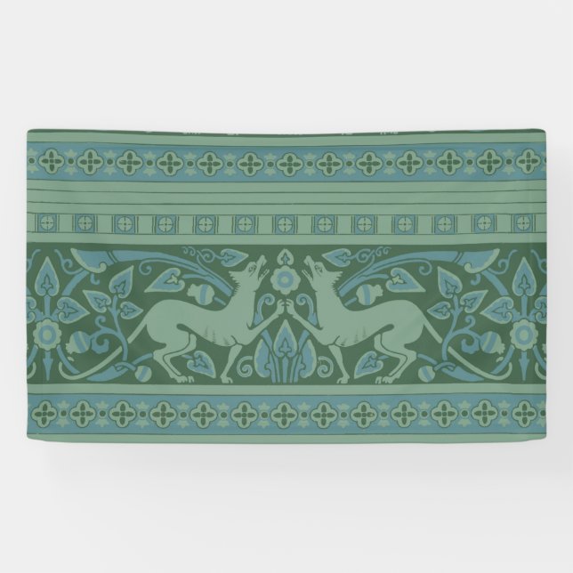 Banderoles Art Déco Nouveau Chien Nature Motif animal (Horizontal)