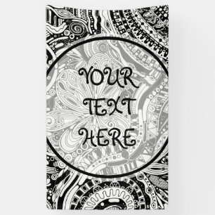 Banderoles Art Géométrique Noir Et Blanc 15