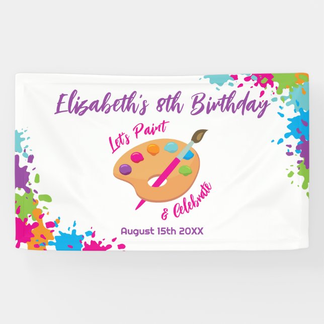 Banderoles Art Party Craft Painting Girly Birthday Party (Horizontal)