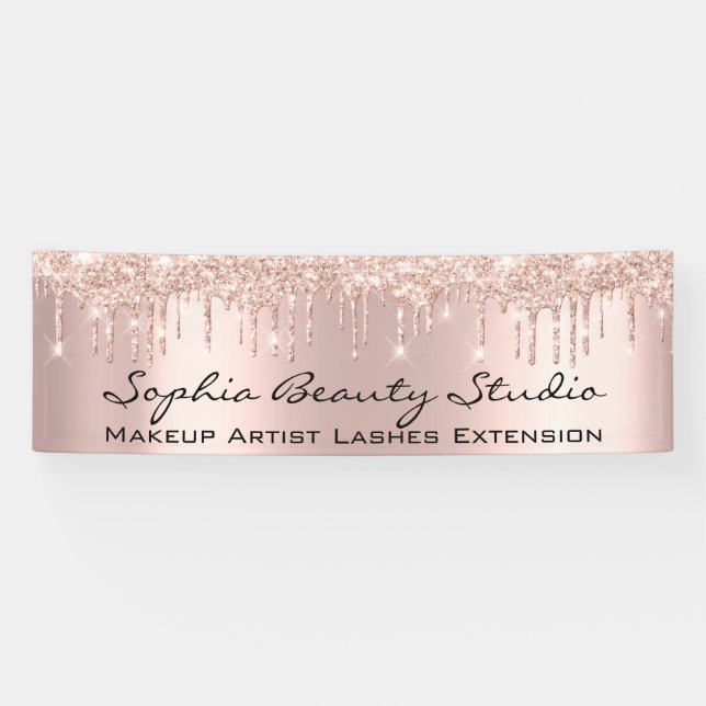Banderoles Artiste maquillage Eyelash Rose Gold Dride Mariée  (Horizontal)