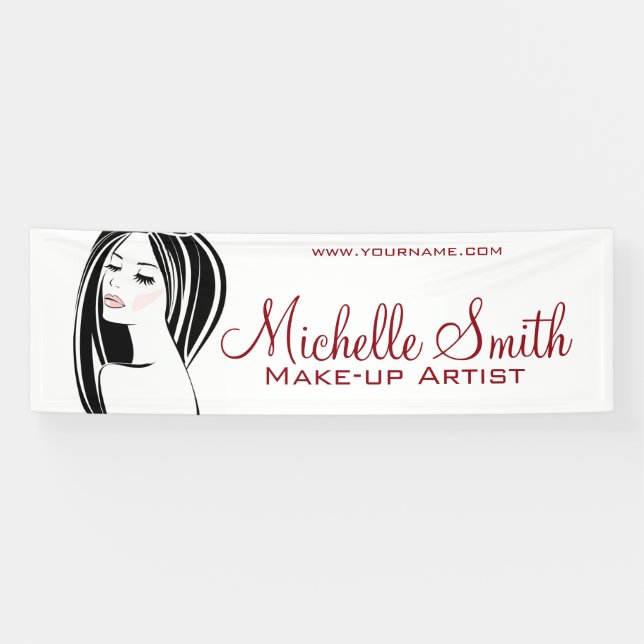 Banderoles Artiste maquillage Femme Face longs cils marque (Horizontal)