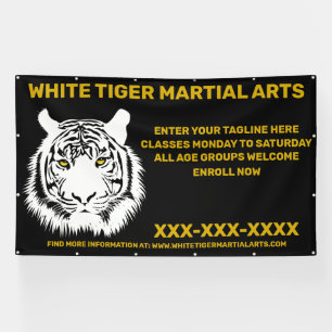 Banderoles Arts martiaux personnalisés de tigre blanc Personn