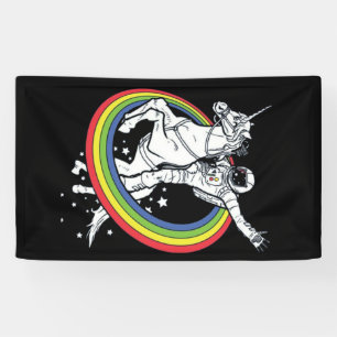 Banderoles Astronaute chevauchant une licorne 