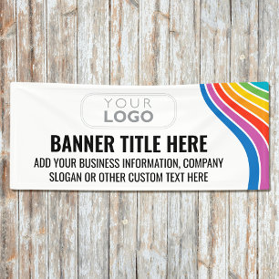 Banderoles Attraper les yeux Rainbow Wave Custom Business Log