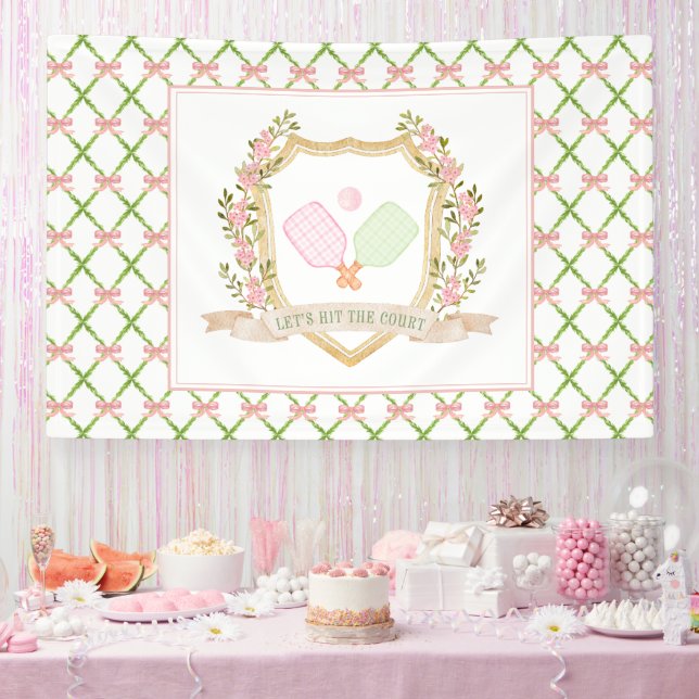 Banderoles Attrapons la Cour | Boule de chiche rose Preppy (Fête)