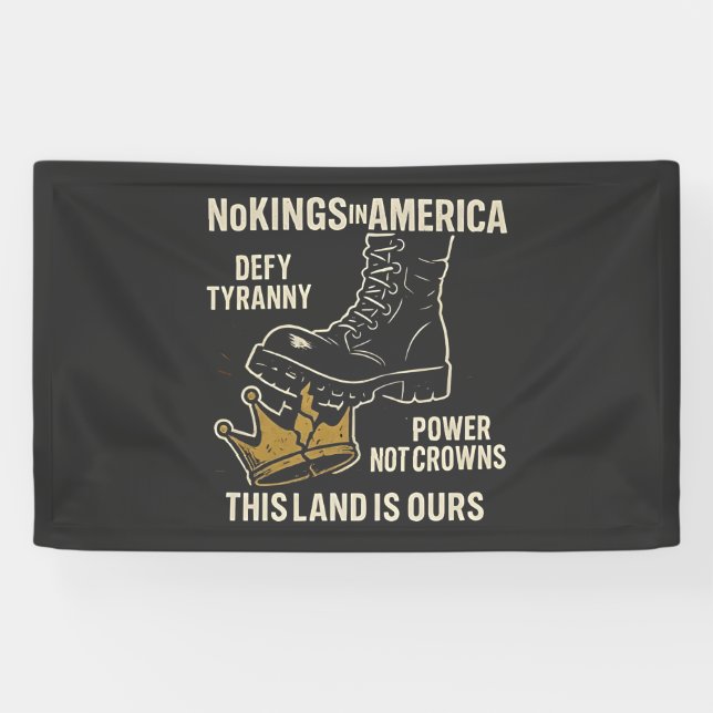 Banderoles Aucun roi en Amérique 4 juillet anti-Trump (Horizontal)