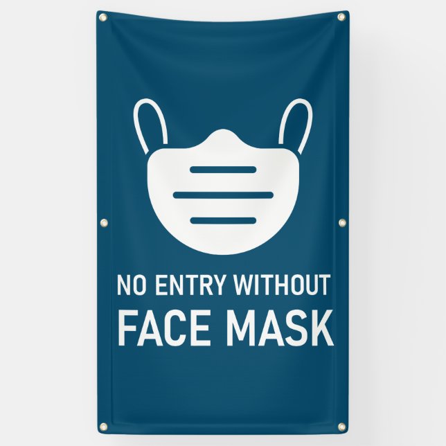 Banderoles Aucune entrée sans masque facial (Vertical)