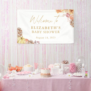 Banderoles Automne Floral Petit Baby shower Citrouille Bienve