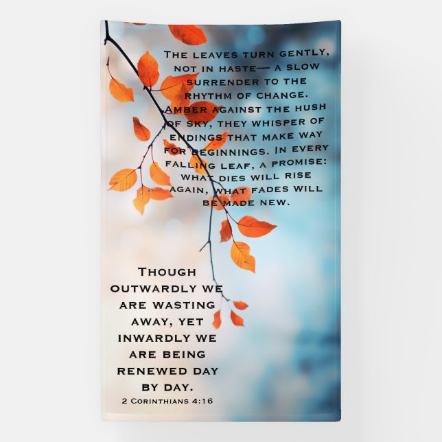 Banderoles Autumn Renewal Christian Scripture Art (Verticale)