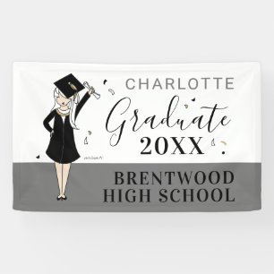 Banderoles Avatar fille personnalisable   Diplôme d'études se