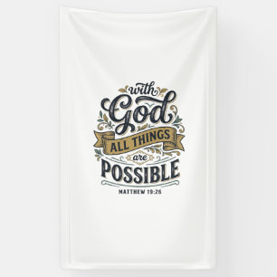 Banderoles Avec Dieu Toutes Choses Sont Possibles Vintage Chr