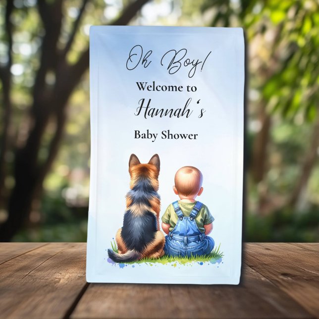 Banderoles Baby Boy et son Baby shower de chiot berger allema (Créateur téléchargé)