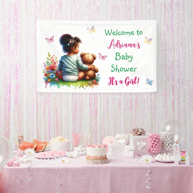 Banderoles Baby Girl et son ours en peluche | Baby shower de  (Fête)