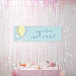 Banderoles Baby shower à ballon à air chaud Rainbow