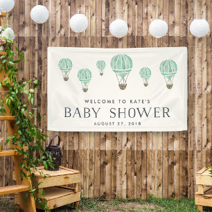 Banderoles Baby shower à bulle à air chaud à la menthe