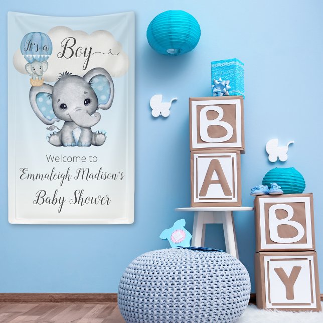 Banderoles Baby shower à bulle à air chaud Elephant C'est un  (Créateur téléchargé)