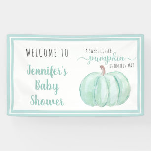 Banderoles Baby shower à la menthe Citrouille Welcome Sweet