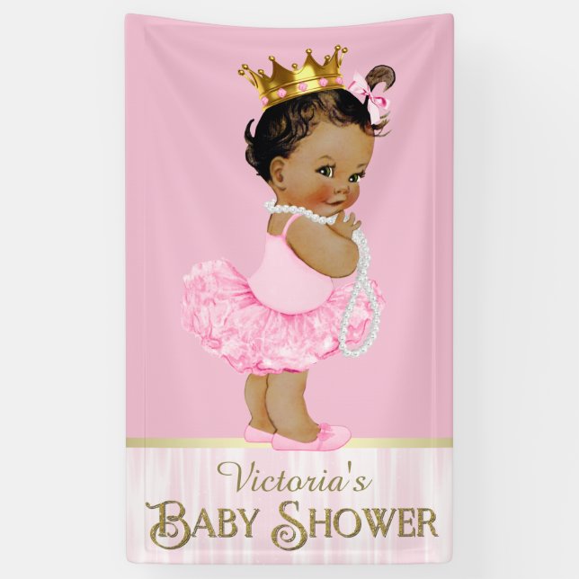 Banderoles Baby shower à perles Ballerina Tutu (Vertical)