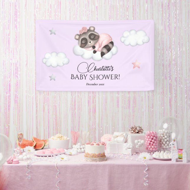 Banderoles Baby shower animal doux Raccoon Bienvenue (Fête)