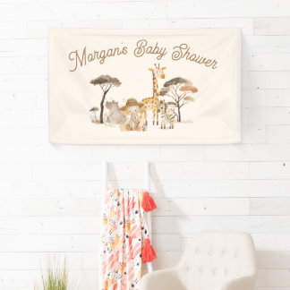 Banderoles Baby shower animalier sauvage
