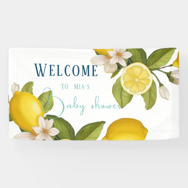 Banderoles baby shower au citron (Horizontal)