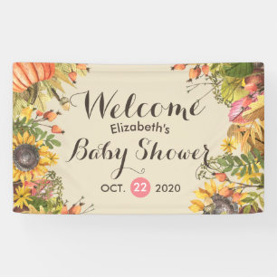 Banderoles Baby shower Automne Maple Feuille Citrouille tourn