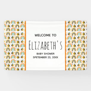 Banderoles Baby Shower avec motif d'abeille bourdonnante mign