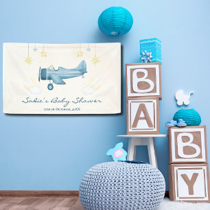 Banderoles Baby Shower Avion Garçon Bébé Bienvenue Whimsique