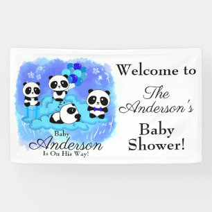 Banderoles Baby shower Baby Boy Pandas