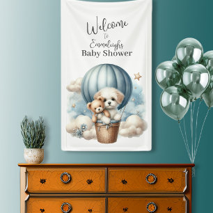 Banderoles Baby shower Balloon Aventure Accueil vertical