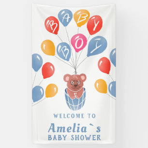 Banderoles Baby shower bébé en peluche Bear Balloon Backdrop