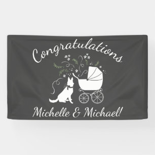 Banderoles Baby shower berger allemand chien sans sexe